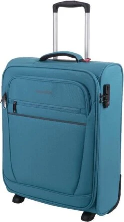 Travelite Cabin 2 Wheel Trolley Turquoise -Trolley Winkel 671x1200 3