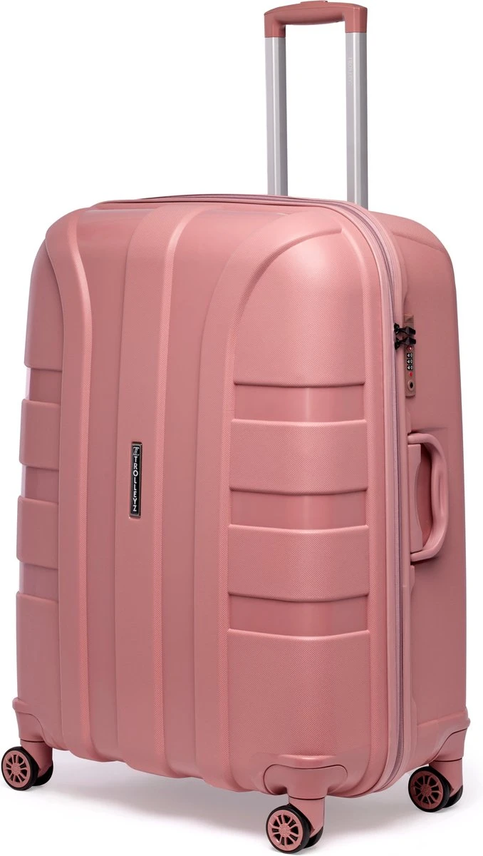 ©TROLLEYZ - Paris No.5 - Reiskoffer - 78cm Met TSA Slot - Dubbele Wielen - 360° Spinners - 100% Polypropyleen - Reiskoffer In Rose Blush 4 ©TROLLEYZ - Paris No.5 - Reiskoffer - 78cm Met TSA Slot - Dubbele Wielen - 360° Spinners - 100% Polypropyleen - Reiskoffer In Rose Blush - Afbeelding 2