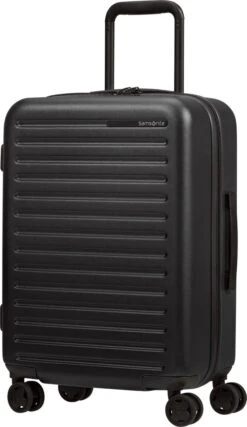 Samsonite Reiskoffer - Stackd Spinner 55/20 Exp (Handbagage) Black -Trolley Winkel 694x1200 3