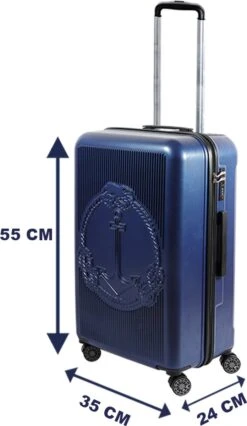 Handbagage Koffer 22"- Reiskoffer Met Wielen - Handbagage Trolley -Harde Reiskoffer- Trolley Met Gevoerde Binnekant- Marineblauw -Trolley Winkel 696x1200