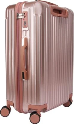 Royal Swiss - Reis Koffer - 76cm - Cijferslot- Lichtgewicht Koffer - 4 Wielen - Rose Gold -Trolley Winkel 716x1200 7
