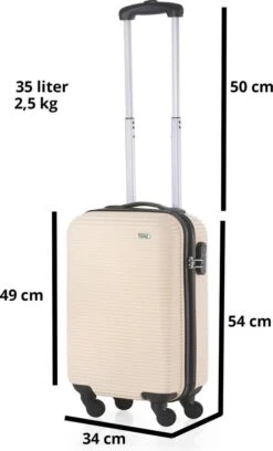 TravelZ Horizon Handbagagekoffer - 54cm Handbagage Trolley Met Gevoerde Binnenkant - Champagne -Trolley Winkel 726x1200 2