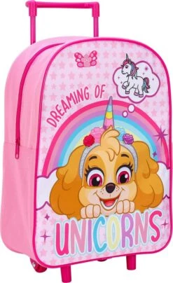 Paw Patrol SKYE Unicorn Eenhoorn Trolley Koffertje Vakantie Logeren Tripjes Roze Regenboog -Trolley Winkel 734x1200 2