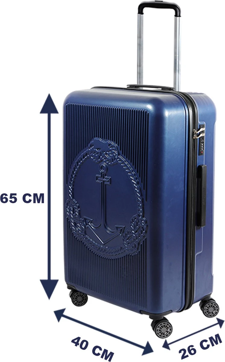 Biggdesign Ocean Reiskoffer - Ruimbagage Koffer - Blauw - Medium 8 Biggdesign Ocean Reiskoffer - Ruimbagage Koffer - Blauw - Medium - Afbeelding 6