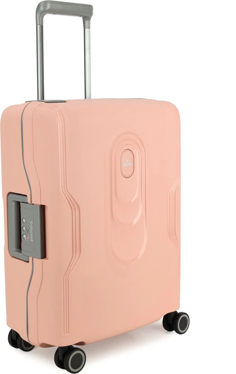 Decent Handbagage Koffer / Trolley / Reiskoffer - 55 Cm - 38 Liter - Polypropyleen - On-Tour - Roze 4 Decent Handbagage Koffer / Trolley / Reiskoffer - 55 Cm - 38 Liter - Polypropyleen - On-Tour - Roze - Afbeelding 2