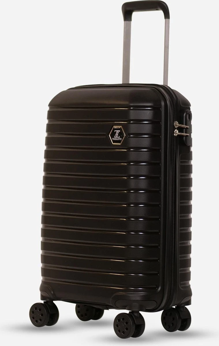 ©TROLLEYZ - Berlin No.11 - Trolley - 55cm Met Cijferslot - Dubbele Wielen - 360° Spinners - 100% Polypropyleen- Reiskoffer In Night Black 3 ©TROLLEYZ - Berlin No.11 - Trolley - 55cm Met Cijferslot - Dubbele Wielen - 360° Spinners - 100% Polypropyleen- Reiskoffer In Night Black