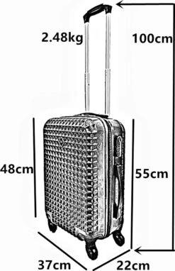SB Travelbags Handbagage Koffer 55cm 4 Wielen Trolley - Zwart -Trolley Winkel 775x1200 9