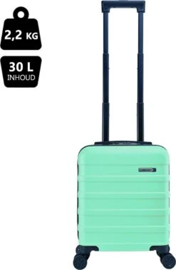 CabinMax Handbagage Koffer - Trolley 30L - Harde Reiskoffer - 45x36x20cm - Lichtgewicht - Groot Capaciteit - Mint Green -Trolley Winkel 785x1200 2