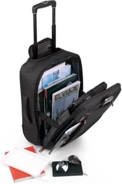 Gabol - Piloto Roma - Handbagage Laptop Rugzaktrolley - Zwart -Trolley Winkel 792x1200 7