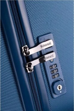 Decent Tranporto-One Medium Koffer - 66 Cm - TSA Slot - Dark Blue -Trolley Winkel 804x1200
