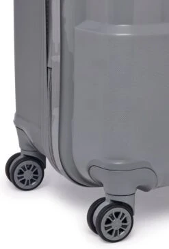 ©TROLLEYZ - Venice No.10 - Trolley - 55cm Met TSA Slot - Dubbele Wielen - 360° Spinners - 100% Polypropyleen - Handbagage Koffer In Silver Stone -Trolley Winkel 818x1200 3