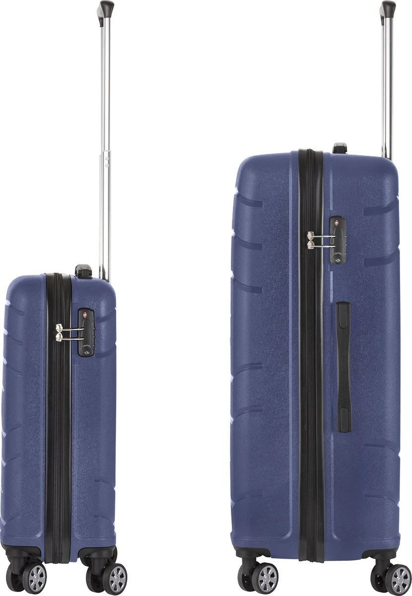 TravelZ Big Bars Kofferset - Trolleyset TSA 2-delig - Handbagage En Groot - Blauw 6 TravelZ Big Bars Kofferset - Trolleyset TSA 2-delig - Handbagage En Groot - Blauw - Afbeelding 4