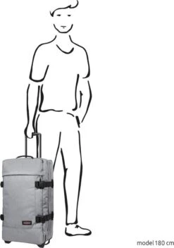 Eastpak TRANVERZ M Reiskoffer (67 X 35.5 X 30 Cm) - Sunday Grey -Trolley Winkel 843x1200 1