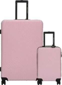 Enrico Benetti Louisville Kofferset Tweedelig - 39040-02 - Roze -Trolley Winkel 880x1200
