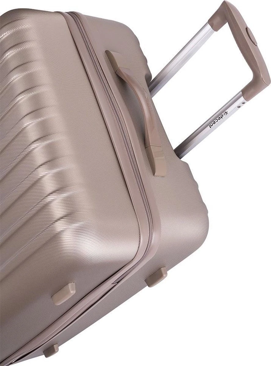Decent Handbagage Koffer Tranporto - Formaat 55 X 35 X 20 Cm Kleur - Champagne 6 Decent Handbagage Koffer Tranporto - Formaat 55 X 35 X 20 Cm Kleur - Champagne - Afbeelding 4