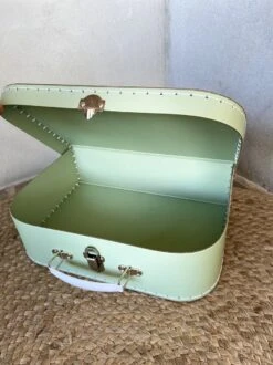 Merkloos Koffertje Karton Groen Maat L Met Eigen Opdruk - Met Naam