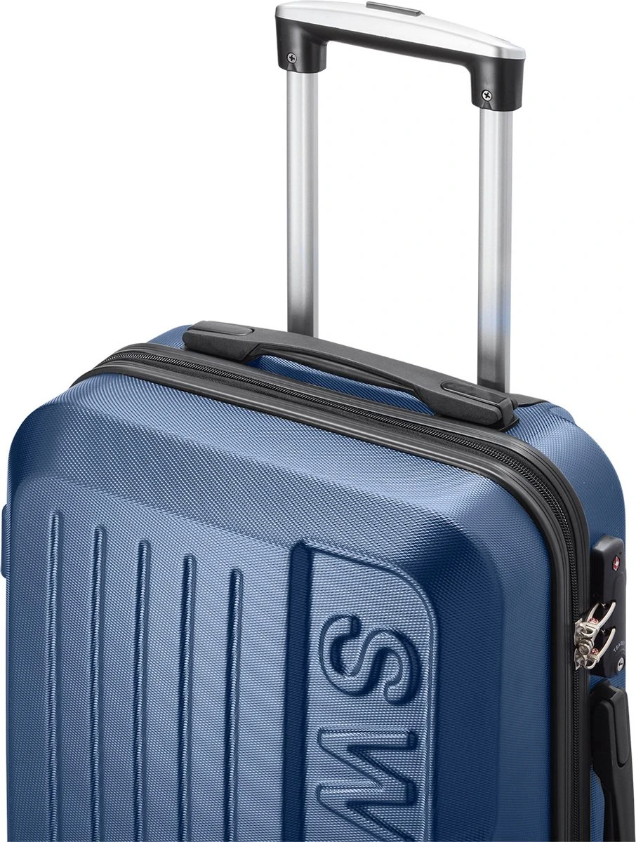 Swiss - Lausanne - Handbagage Koffer - 4 Wielen - TSA-Cijferslot - Blauw 5 Swiss - Lausanne - Handbagage Koffer - 4 Wielen - TSA-Cijferslot - Blauw - Afbeelding 3