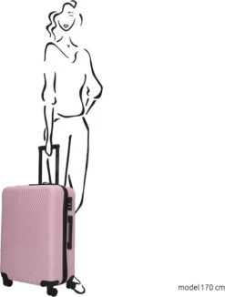 Enrico Benetti Koffer / Trolley / Reiskoffer - 65 X 41 X 25 Cm - 68 Liter - ABS - Maat M - Louisville - Roze -Trolley Winkel 909x1200