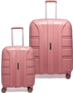 ©TROLLEYZ - Paris No.5 - Kofferset 2 Delig - 55+78cm Met TSA Slot - Dubbele Wielen - 360° Spinners - 100% Polypropyleen - Reiskoffers In Rose Blush -Trolley Winkel 945x1200 2