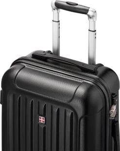 Swiss Alps - Handbagage Koffer - 55x35x22 Cm - 4 Wielen - Zwart -Trolley Winkel 954x1200