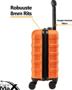 CabinMax Handbagage Koffer - Trolley 30L - Harde Reiskoffer - 45x36x20cm - Lichtgewicht - Groot Capaciteit - Oranje 15 CabinMax Handbagage Koffer - Trolley 30L - Harde Reiskoffer - 45x36x20cm - Lichtgewicht - Groot Capaciteit - Oranje -Trolley Winkel 959x1200