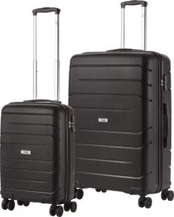 TravelZ Big Bars Kofferset - Trolleyset TSA 2-delig - Handbagage En Groot - Zwart -Trolley Winkel 967x1200 4