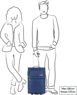 Travelbags Handbagage Zachte Koffer / Trolley / Reiskoffer - The Base - 55 Cm - Blauw -Trolley Winkel 972x1200 6