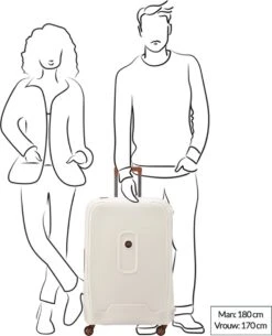 Delsey Harde Koffer / Trolley / Reiskoffer - Moncey - 76 Cm (large) - Wit -Trolley Winkel 973x1200 2