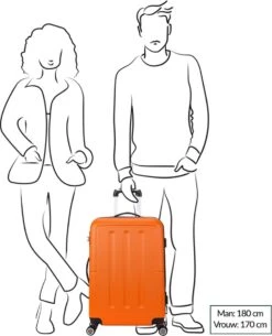 Decent Neon-Fix 2.0 Medium Koffer 66 Cm - 65 Liter - Oranje -Trolley Winkel 973x1200 3