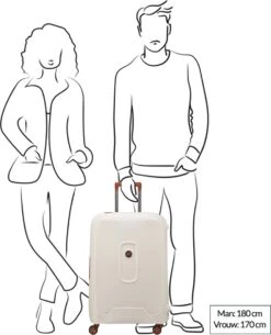 Delsey Harde Koffer / Trolley / Reiskoffer - Moncey - 69 Cm (large) - Wit -Trolley Winkel 973x1200 9