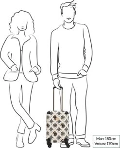 Guess House Party 18 In 4 Wheeler Dames Reiskoffer - Cream Multi Logo -Trolley Winkel 975x1200 21