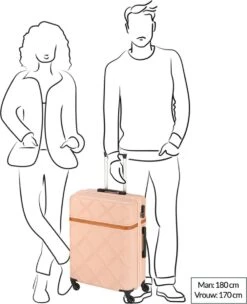 Princess Traveller Whistler - Reiskoffer - Roze - Medium - 66cm -Trolley Winkel 976x1200 3