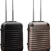 Travelerz Kofferset 2 Delig ABS Handbagage Koffers - Met Cijferslot - 39 Liter - Zwart - Goud
