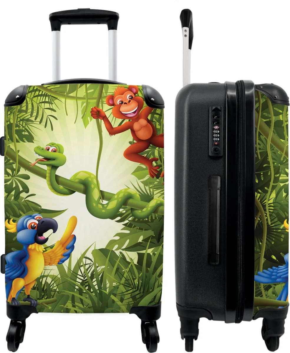 NoBoringSuitcases.com® Koffer Groot - Jungle - Dieren - Groen - Kinderen - Trolley Koffer Met TSA-slot - Met Wielen - 90 Liter - Reiskoffer - 66 Cm 3 NoBoringSuitcases.com® Koffer Groot - Jungle - Dieren - Groen - Kinderen - Trolley Koffer Met TSA-slot - Met Wielen - 90 Liter - Reiskoffer - 66 Cm