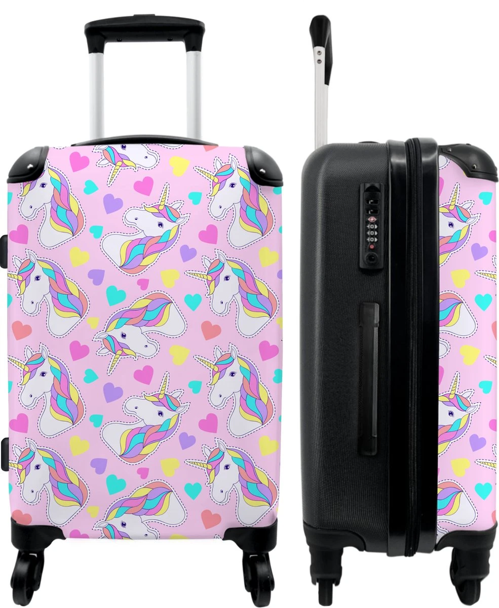 NoBoringSuitcases.com® Koffer Groot - Eenhoorn - Meisje - Patroon - Hartje - Trolley Koffer Met TSA-slot - Met Wielen - 90 Liter - Reiskoffer - 66 Cm 3 NoBoringSuitcases.com® Koffer Groot - Eenhoorn - Meisje - Patroon - Hartje - Trolley Koffer Met TSA-slot - Met Wielen - 90 Liter - Reiskoffer - 66 Cm