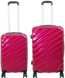 Monopol - Messina - Reiskofferset 2delig - Hoogkwaliteit Polycarbonaat - Rood - Maat XS + S -Trolley Winkel 995x1200