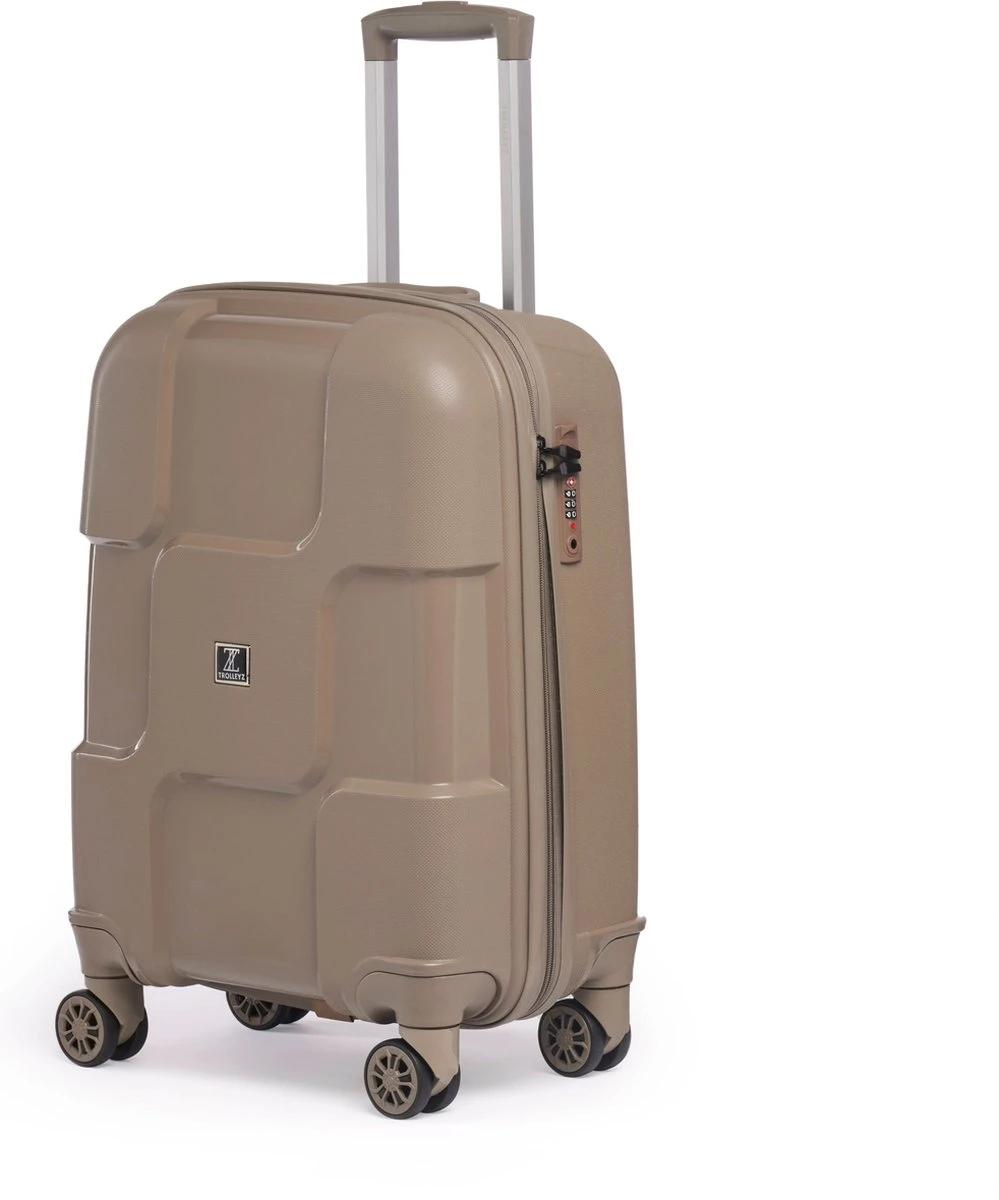 ©TROLLEYZ - Venice No.10 - Trolley - 55cm Met TSA Slot - Dubbele Wielen - 360° Spinners - 100% Polypropyleen - Handbagage Koffer In Pearl Sand 14 ©TROLLEYZ - Venice No.10 - Trolley - 55cm Met TSA Slot - Dubbele Wielen - 360° Spinners - 100% Polypropyleen - Handbagage Koffer In Pearl Sand - Afbeelding 12